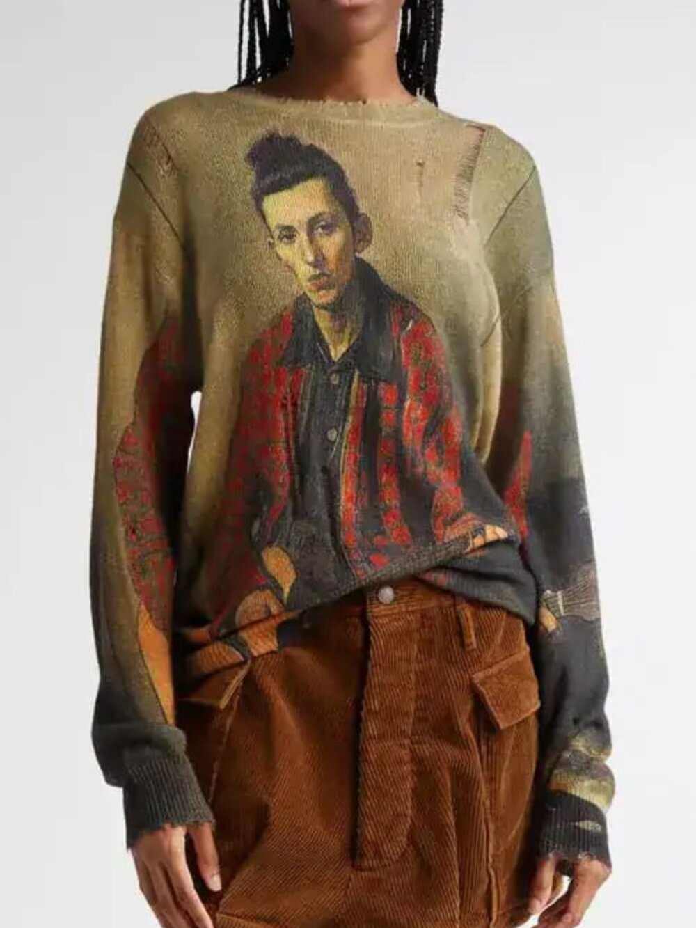 R13 NWOT art print cashmere sweater S